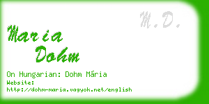 maria dohm business card